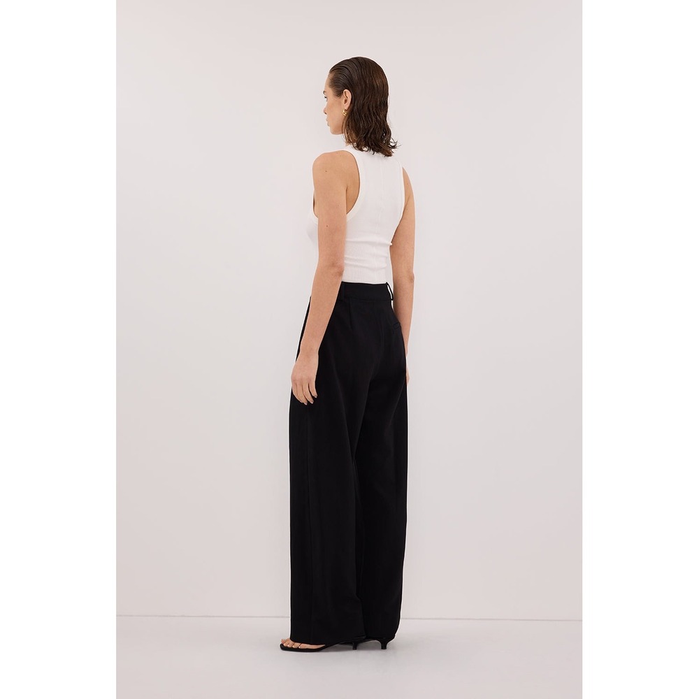 DISSH Celine Black Wide Leg High Waisted Pleated Trousers Pants US 4 AU 8 EU 36 - Picture 3 of 9